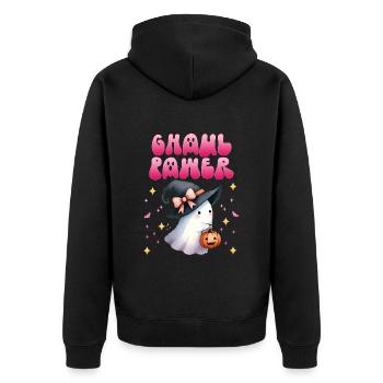 Halloween Costume Girl CHAUL GAMER Funny - Unisex Premium Organic Zip Hoodie - black - Back - Nico (187cm)
