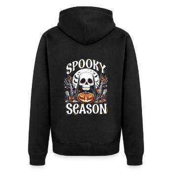 Halloween Costume Kids SPOOKY SEASON FAN Funny - Unisex Premium Organic Zip Hoodie - black - Back - Nico (187cm)