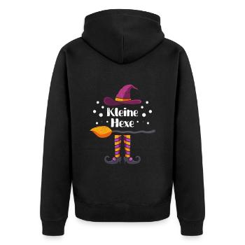 Halloween Costume Kids LITTLE WITCH Funny - Unisex Premium Organic Zip Hoodie - black - Back - Nico (187cm)