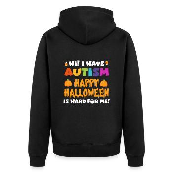 Halloween J’AI L’AUTISME HEUREUX HALLOWEEN EST DIFFICILE - Veste à capuche bio Premium Unisexe - noir - Dos - Nico (187cm)