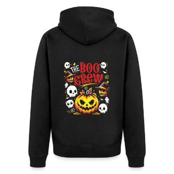 Halloween Costume Kids THE BOO CREW Fun - Unisex Premium Organic Zip Hoodie - black - Back - Nico (187cm)