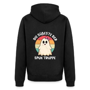 Fille d’Halloween LA PLUS MIGNONNE DE LA TROUPE HANTÉE - Veste à capuche bio Premium Unisexe - noir - Dos - Nico (187cm)