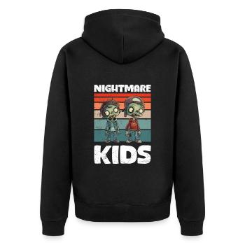 Halloween Party NIGHTMARE KIDS Creepy Zombie - Unisex Premium Organic Zip Hoodie - black - Back - Nico (187cm)