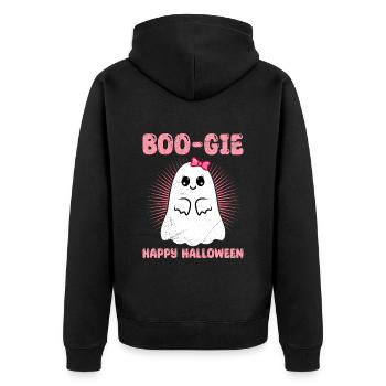 Halloween Party BOO-GIE HAPPY HALLOWEEN Horror - Unisex Premium Organic Zip Hoodie - black - Back - Nico (187cm)