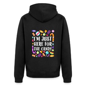 Halloween Kids IN SEARCH OF SWEETS - Unisex Premium Organic Zip Hoodie - black - Back - Nico (187cm)