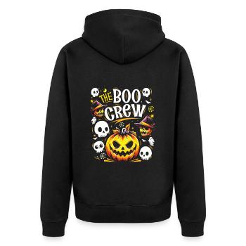 Halloween Costume Kids THE BOO CREW Fun - Unisex Premium Organic Zip Hoodie - black - Back - Nico (187cm)
