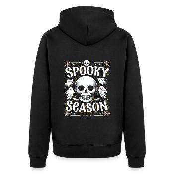 Halloween Costume Kids SPOOKY SEASON FAN Funny - Unisex Premium Organic Zip Hoodie - black - Back - Nico (187cm)
