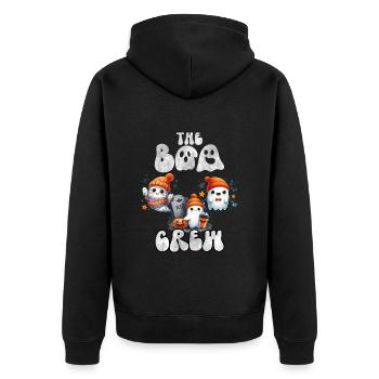 Halloween Costume Kids THE BOO CREW Fun - Unisex Premium Organic Zip Hoodie - black - Back - Nico (187cm)