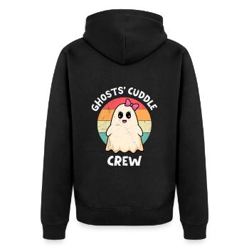 Halloween Party GHOST'S CUDDLE CREW Ghost - Unisex Premium Organic Zip Hoodie - black - Back - Nico (187cm)
