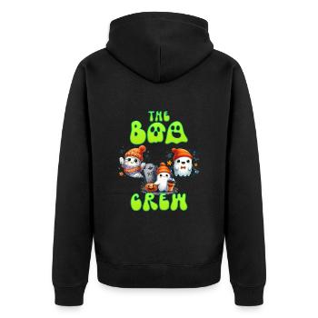 Halloween Costume Kids THE BOO CREW Fun - Unisex Premium Organic Zip Hoodie - black - Back - Nico (187cm)