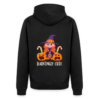 Fête d’Halloween HANTEMENT MIGNON Drôle Fille - Veste à capuche bio Premium Unisexe - noir - Dos - Nico (187cm)