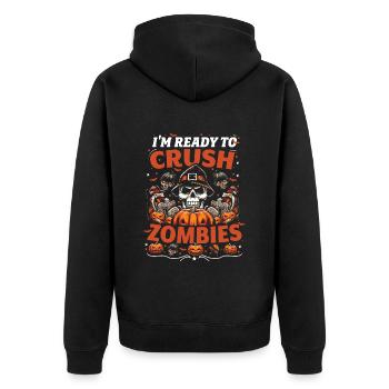 Déguisements d’Halloween JE SUIS PRÊT À ÉCRASER LES ZOMBIES - Veste à capuche bio Premium Unisexe - noir - Dos - Nico (187cm)