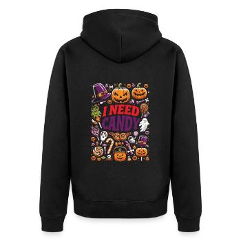 Costume d’Halloween Enfants J’AI BESOIN DE BONBONS DRÔLE - Veste à capuche bio Premium Unisexe - noir - Dos - Nico (187cm)