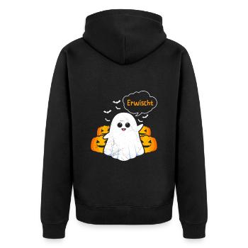 Halloween Costume Kids CAUGHT Funny - Unisex Premium Organic Zip Hoodie - black - Back - Nico (187cm)