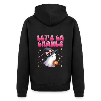 Halloween Party Kids LET'S GO GHOULS - Unisex Premium Organic Zip Hoodie - black - Back - Nico (187cm)