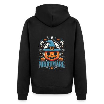Halloween Costume Kids NIGHTMARE Funny - Unisex Premium Organic Zip Hoodie - black - Back - Nico (187cm)