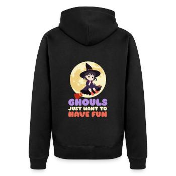 Halloween Costume GIRLS JUST WANT FUN Party - Unisex Premium Organic Zip Hoodie - black - Back - Nico (187cm)