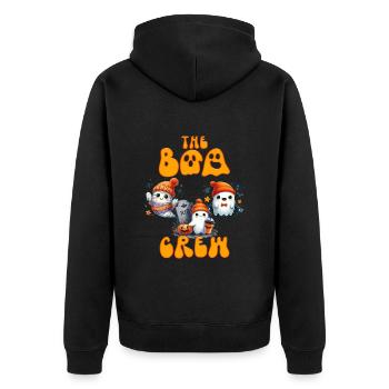 Halloween Costume Kids THE BOO CREW Fun - Unisex Premium Organic Zip Hoodie - black - Back - Nico (187cm)