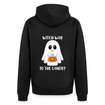 Costume d’Halloween Enfants WITCH WAY TO THE CANDY ? - Veste à capuche bio Premium Unisexe - noir - Dos - Nico (187cm)