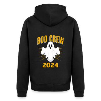 Halloween Kids BOO CREW 2024 Funny Party - Unisex Premium Organic Zip Hoodie - black - Back - Nico (187cm)