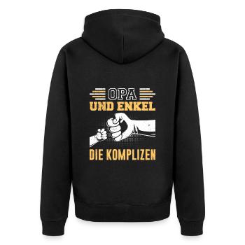 Großvater OPA UND ENKEL DIE KOMPLIZEN Lustiges - Unisex Premium Bio Zip Hoodie - Schwarz - Hinten - Nico (187cm)