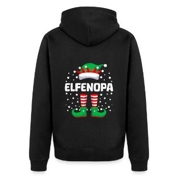 ELFEN OPA Lustiges Großvater Weihnachten Opi - Unisex Premium Bio Zip Hoodie - Schwarz - Hinten - Nico (187cm)