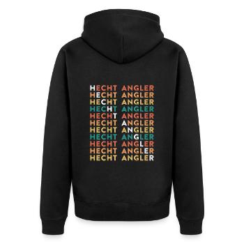 HECHT ANGLER Geburtstag Angeln Hobby Fischen - Unisex Premium Bio Zip Hoodie - Schwarz - Hinten - Nico (187cm)