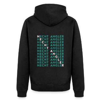 HECHT ANGLER Geburtstag Angeln Hobby Fischen - Unisex Premium Bio Zip Hoodie - Schwarz - Hinten - Nico (187cm)