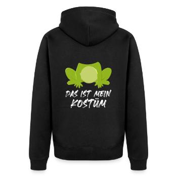 Karneval Party DAS IST MEIN FROSCHKOSTÜM Lustiges - Unisex Premium Bio Zip Hoodie - Schwarz - Hinten - Nico (187cm)