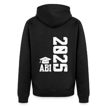 ABI 2025 Abitur Abschluss Lustiges Abiturienten - Unisex Premium Bio Zip Hoodie - Schwarz - Hinten - Nico (187cm)