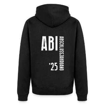 ABI 2025 Abitur Abschluss Lustiges Abiturienten - Unisex Premium Bio Zip Hoodie - Schwarz - Hinten - Nico (187cm)