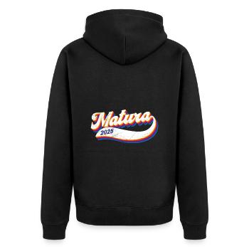 MATURA 2025 Maturanten Matura Abschluss Matura - Unisex Premium Bio Zip Hoodie - Schwarz - Hinten - Nico (187cm)