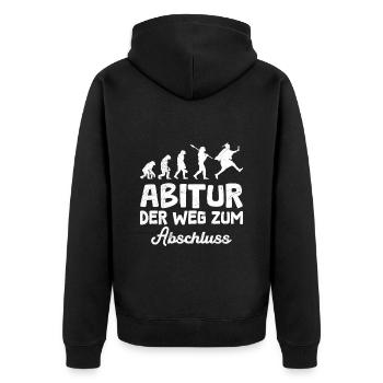 ABITUR DER WEG ZUM ABSCHLUSS Lustiges Abi - Unisex Premium Bio Zip Hoodie - Schwarz - Hinten - Nico (187cm)