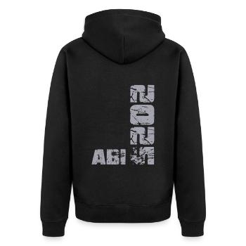 ABI 2025 Abitur Abschluss Lustiges Abiturienten - Unisex Premium Bio Zip Hoodie - Schwarz - Hinten - Nico (187cm)