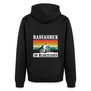 RADFAHREN IM RUHESTAND Radfahrer Lustiges - Unisex Premium Bio Zip Hoodie - Schwarz - Hinten - Nico (187cm)