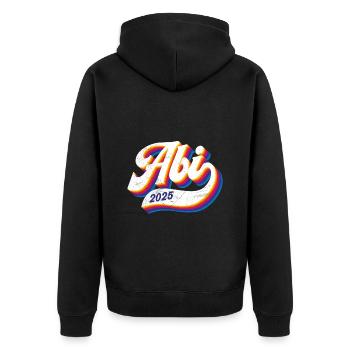 ABI 2025 Abitur Abschluss Lustiges Abiturienten - Unisex Premium Bio Zip Hoodie - Schwarz - Hinten - Nico (187cm)