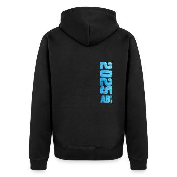 ABI 2025 Abitur Abschluss Lustiges Abiturienten - Unisex Premium Bio Zip Hoodie - Schwarz - Hinten - Nico (187cm)