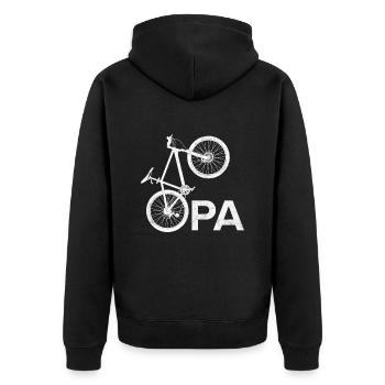 Großvater Radfahren OPA Radeln Lustiges - Unisex Premium Bio Zip Hoodie - Schwarz - Hinten - Nico (187cm)