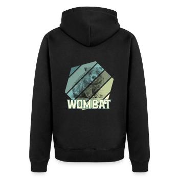WOMBAT - Unisex Premium Organic Zip Hoodie - black - Back - Nico (187cm)