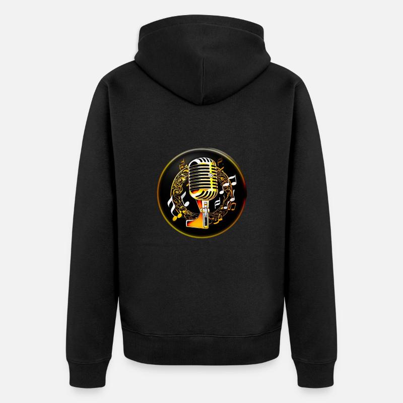 Microphone doré - Veste à capuche bio Premium Unisexe - noir