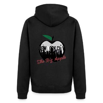 New York City - Unisex Premium Bio Zip Hoodie - Schwarz - Hinten - Nico (187cm)