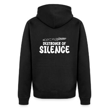 Best Flute Player Band Music Flautist Funny Flute - Unisex Premium Organic Zip Hoodie - black - Back - Nico (187cm)