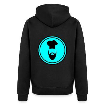 Symbole de l’icône du chapeau de cuisine - Veste à capuche bio Premium Unisexe - noir - Dos - Nico (187cm)
