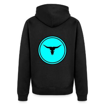 Cow Bull Skull - Unisex Premium Organic Zip Hoodie - black - Back - Nico (187cm)