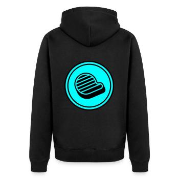 Meat steak symbol - Unisex Premium Organic Zip Hoodie - black - Back - Nico (187cm)