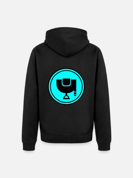 Saddle icon - Unisex Premium Organic Zip Hoodie - black