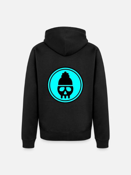Skull head icon - Unisex Premium Organic Zip Hoodie - black