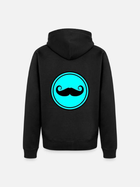 Mustache symbol - Unisex Premium Organic Zip Hoodie - black