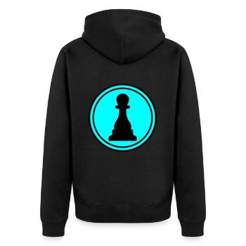 Läufer Bauer Schachfigur - Unisex Premium Bio Zip Hoodie - Schwarz - Hinten - Nico (187cm)