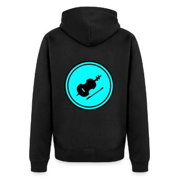 Symbole de l’icône du violon - Veste à capuche bio Premium Unisexe - noir - Dos - Nico (187cm)